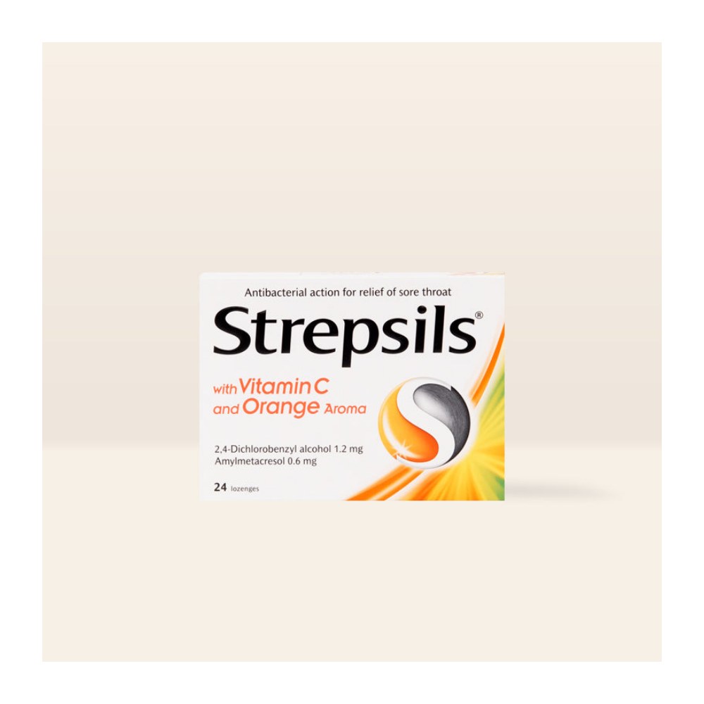 Strepsils Orange Vitamin C 24 Lozenges